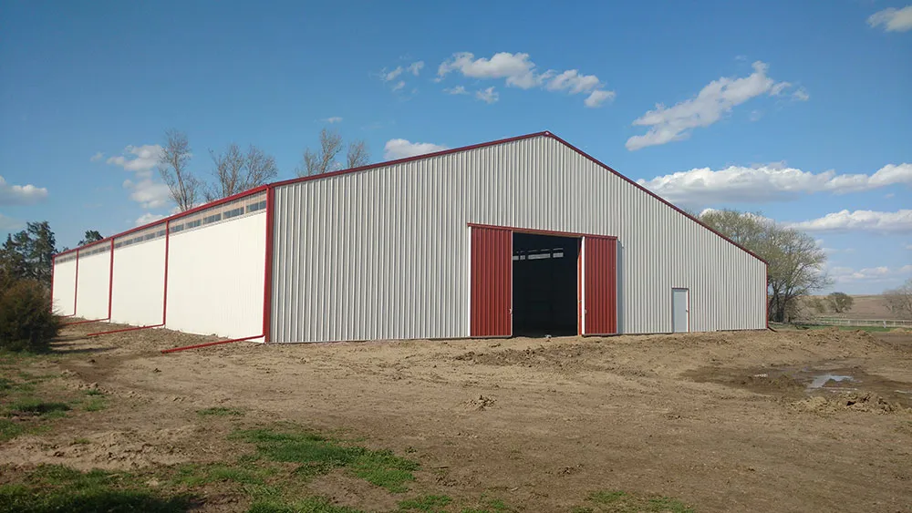 A finished equestrian building